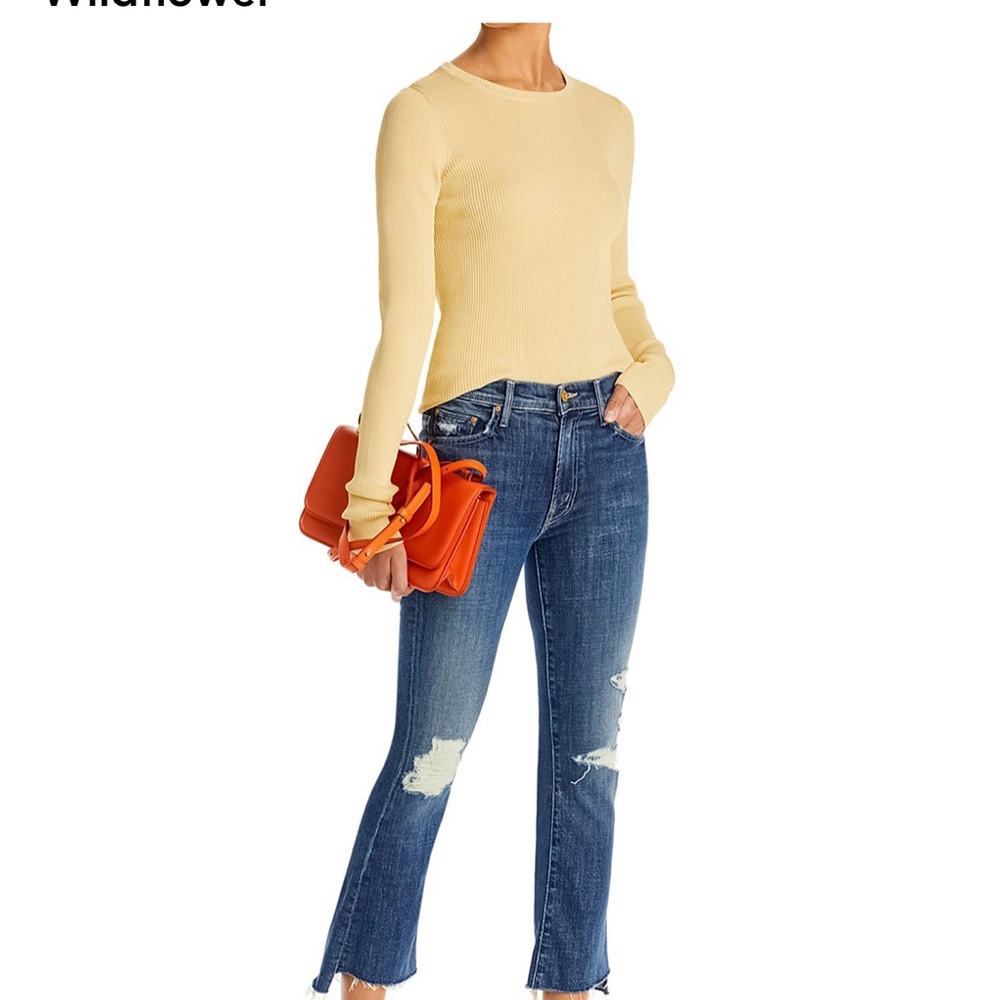 MOTHER The Insider Crop Step Fray
Wicked WildflowerJeans, Size 25.
